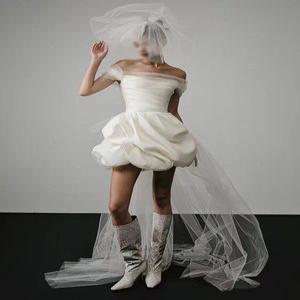 미니드레스 웨딩촬영 셀프 캐주얼 오프숄더 세미 빅사이즈 스튜디오 야외촬영 원피스