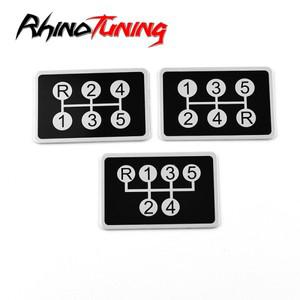 RhinoTuning 1pc 알루미늄 자동차 스티커 수동 시프트 플레이트 범용 자동 패널 배지 엠블럼에 대한 5 속도