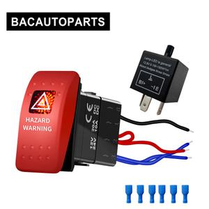 호환 빨간색 Led 위험 경고 빛 로커 스위치 와이어 커넥터 성 노출증 릴레이 12V 20A 24V 10A DC 자동차 보