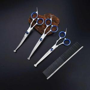 반려동물 이발기 미용 곡선 가위 개 헤어 트리밍 면도 고양이 테디 치과 도구 스트레이트