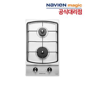 나비엔매직 빌트인 가스레인지 2구 GRB-1102 매립형 가스쿡탑 타공 265x485