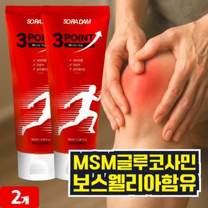 소라담 식이 유황 MSM 근육 통증 이완 마사지 크림 글루코사민 스포츠 리커버리 크림 바르는파스 100ml x 2개