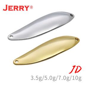Jerry JD 미도색 빈 스푼 낚시 미끼 송어 파이크 블링커 황동 Bauble 하드 인공 스피너 페스카 호수 10g