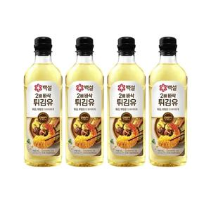 백설 2배 바삭 튀김유 900ml x4개