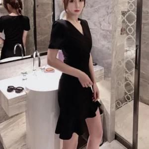 여성 여름 데일리 프릴 옆트임 랩스커트 미니 원피스