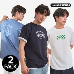 [2PACK]카카오프렌즈 남성 냉감 그래픽 에센셜 티셔츠