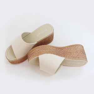 [딕슈] 6cm 에스파듀 여성 웨지힐 슬리퍼 SPWZ090