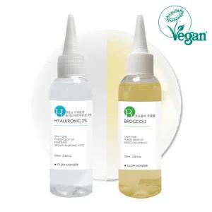3Kda 올리고 히알루론산 2원액 100ml +브로콜리 추출물 원액 비건인증 글로우몬스터