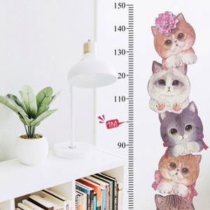 아이방 신장계 키측정 키재기 기록 시트지 고양이 키재기