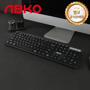 [국내정품] 앱코 AK10 오피스 마스터 저소음 슬림 무선 키보드 블랙