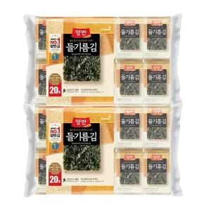 [소비기한 임박] 동원 들기름김 식탁 9매, 20입, 2개