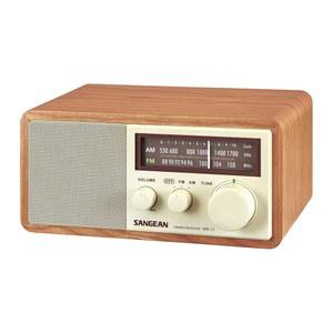 Sangean WR-11 우드 캐비닛 AM/FM 테이블 상단 아날로그 라디오 나무