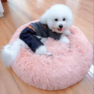 애견 핑크 강아지 고양이 도넛방석넥카라쿠션 강아지목