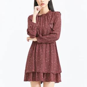 [미쏘] 플라워 프릴 미니 원피스 (MIWOWBT32G-T)