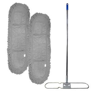 월드크린 극세사 리스킹 그레이 60cm 2p+판+스텐자루 마포 물 밀대 대 걸레 마대 바닥 청소
