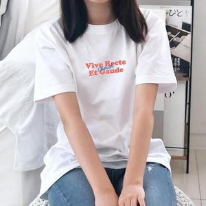 [험블스튜디오] 루즈핏 심플 감성 레터링 로고 프린트 라운드넥 반팔티 화이트