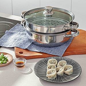 emollz shop (인덕션가능) 2단쌓기 스텐 찜냄비 스테인레스 인덕션용 찜기 냄비