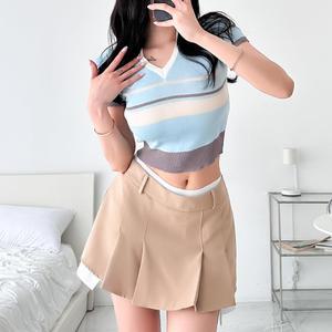 여자 썸머 레이어드 플리츠 테니스주름 미니스커트