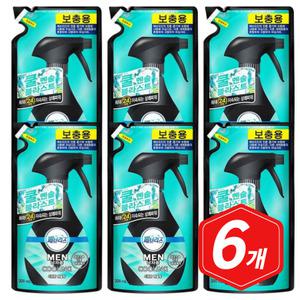 페브리즈 맨 시원한 멘솔향 리필 320ml x 6개 의류 이불 음식 담배 냄새 섬유탈취제 업소 식당 섬유향수