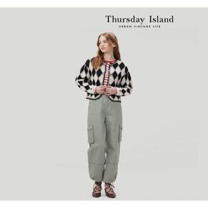 [써스데이아일랜드][Thursday Island] 다이아몬드 라운드넥 가디건(T232MCD302W)
