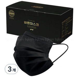 고르고 바른 일회용 덴탈 마스크 성인용 50개입 블랙 3개