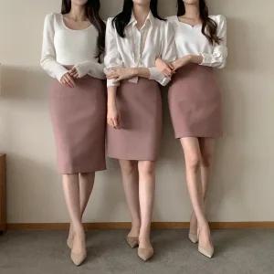 3가지 기장의 H라인 베이직 속기모 스커트 sk3841