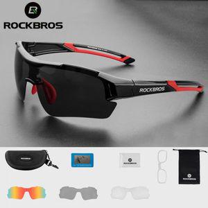 자전거 선글라스 고글 스포츠 ROCKBROS 편광 사이클링 안경 남성 도로 MTB 산악 승마 보호 5 렌즈 운동 용