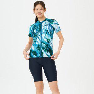 [아레나](대전신세계)아쿠아로빅 여성 실내수영복 판타지 4부 반신 슈트 세트 (A4FL1LS04NVY)(브라캡내...