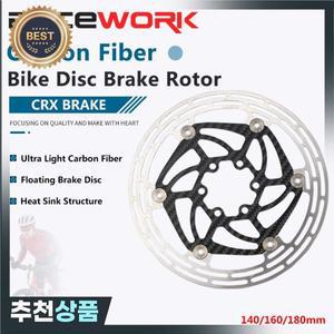 RACEWORK 자전거 디스크 브레이크 탄소 섬유 로터 로드 MTB 6 나사 센터 잠금 140mm