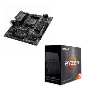 MSI B450M MORTAR MAX 메인보드+Ryzen 9 5900X CPU 번들 게이밍/그래픽 작업용 백패널 포함