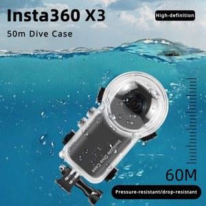 인비저블 다이빙 케이스, Insta360 X3 카메라용, 50m 방수 다이빙 보호 케이스, 수중 하우징 커버 액세서리, 스크래치 방지