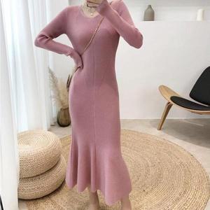 [셀러허브]브이넥 데일리핏 니트 롱원피스 (S31578785)