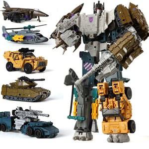 HaiZhiXing 5in1 Combiners Bruticus G1 변환 액션 피규어 장난감 Brawl Swindle Onslaught 모델 변형 자동차 로봇 KO