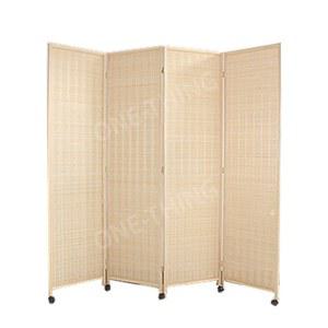 바퀴달린 파티션 대나무 우드 3문 높이 3칸 접이식 병풍 150X40CM 공간분리
