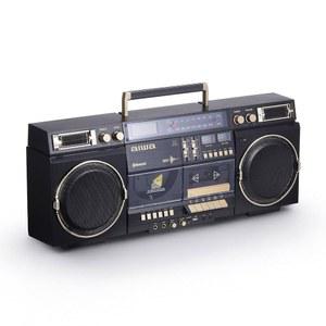 카세트 기능이 있는 aiwa 레트로 붐박스 백트랙 CD 플레이어, 블루투스 5.0, FM/AM 라디오, USB/SD/AUX 입력, VU 미터, LCD 디스플레이, 듀얼 40W 스피커(블랙 및 골드)