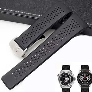 호환품 태그 호이어 그랜드 카레라 AQUARACER 손목 밴드 남성용 시계 스트랩 고무 22mm 용  실리콘 팔찌