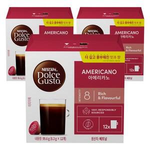 네스카페 돌체구스토 탕비실 coffee 아메리카노 캡슐커피 8.3g 12개입 3개