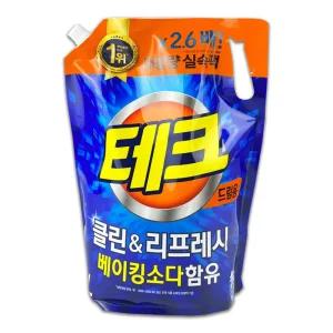 테크 액체세탁세제 리필 드럼용 2.6L -O 테크액체세제 세탁세제 일반세탁기용 드럼세탁기용 일반드럼겸용