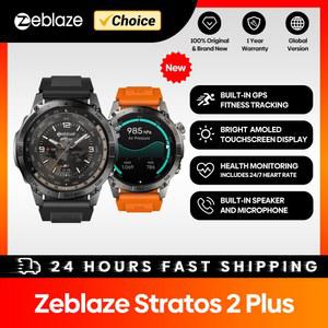 새로운 ZEBLAZE STRATOS GPS 43 시계 PLUS 전화 통화 고도계 나침반 기압 BLUETOOTH 디스플레이 SMARTWATCH AMOLED 스마트