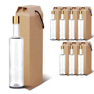 [M-Glass]유리병 골드밀폐 500ml (L형)스크류캡+선물상자 (8세트) 고급형 와인중