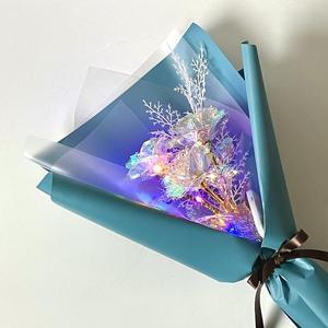 [미다운플라워] 비누꽃 장미 미니 꽃다발 LED 세송이