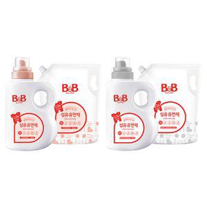 비앤비 섬유유연제 용기 1개 + 리필 1800ml 세제 유아 세탁 빨래 비누