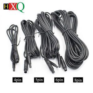 차량용 DVR 카메라 연장 케이블 HD 모니터 차량 후방 보기 백업 와이어 수-암 커넥터 코드 4 핀 5 6