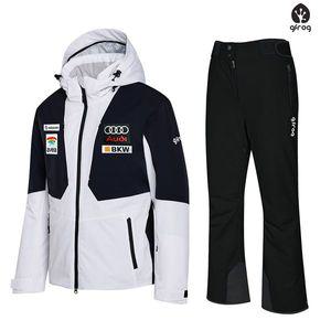 [하프클럽/펠리체]지프로그 스키복 로체 큐티 화이트블랙 여성용 세트 보드복