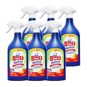 엘지 홈스타 맥스프레쉬 주방용 세정제 상큼한 오렌지향 600ml+150ml 6개 청소