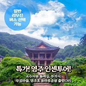 [경북] 세계문화유산 영주 특별가! 당일여행(소수서원/부석사/무섬마을/영주호)(일반/리무진버스)/서울경기出