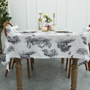 [RGM01STP]정원풍경 린넨 식탁보 220x140cm 블랙 테이블보