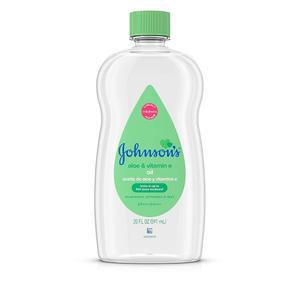 Johnson's Baby 오일, 알로에 베라와 비타민 E가 풍부한 미네랄 593.8ml(20온스)
