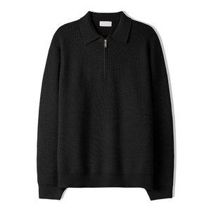 [리빌모아]남자 베르 모달 하찌 반집업 카라 니트 티셔츠 SG KN Q032 블랙_P373942877