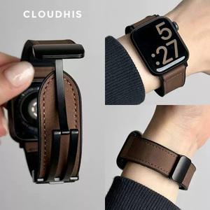 스마트 워치 스트랩 말가죽 밴드 실리콘 마그네틱 iwatch 애플 워치 적합 s9 s10